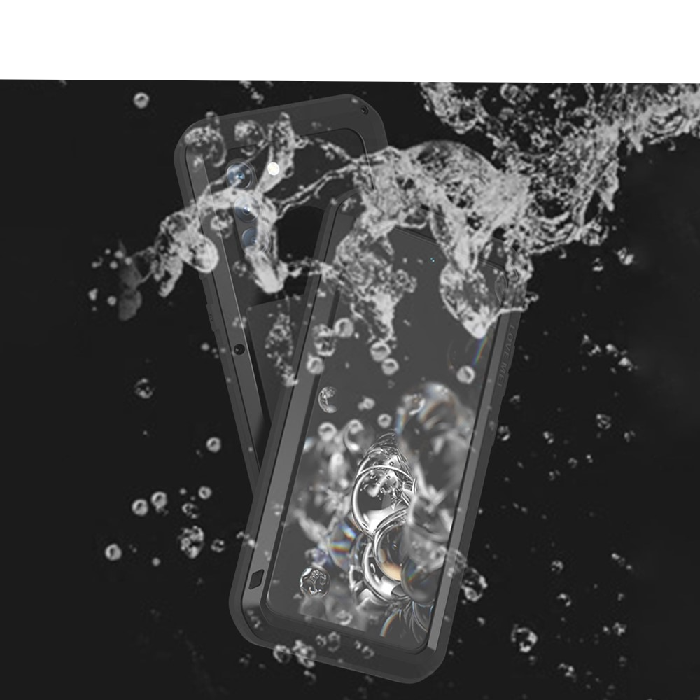 Samsung Galaxy S21 FE 5G Silikon Metall Outdoor Case   Panzerfolie - Schwarz