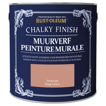Rust-oleum chalky finish muurverf krijtmat ravijnrood 2,5 liter