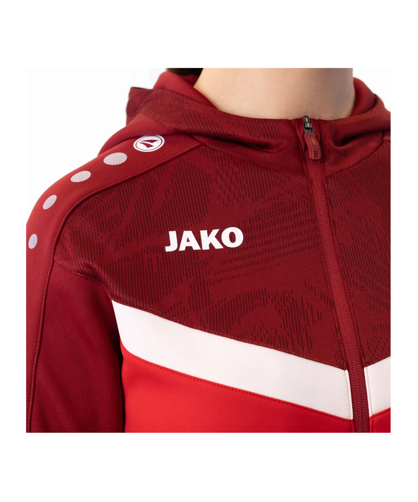 JAKO Iconic Kapuzenjacke Kids Rot F103