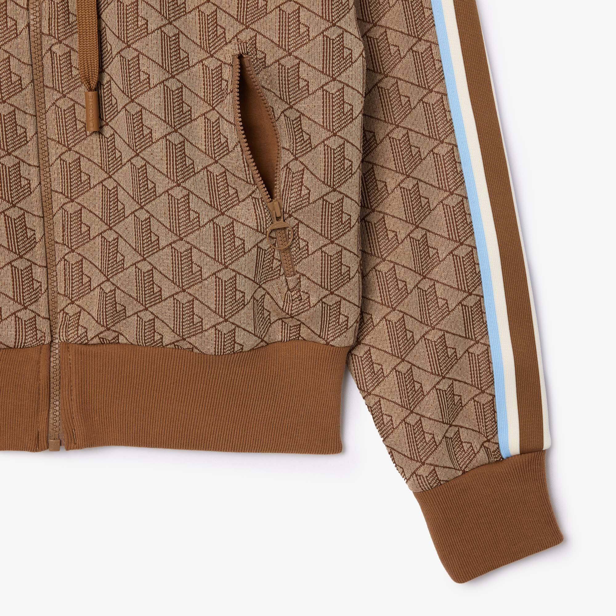 Hoodie aus Jacquard mit Monogramm Sweatshirts - Beige - Lacoste - Damen