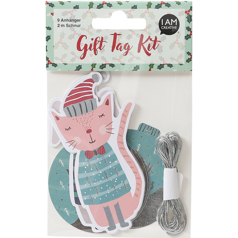 I AM CREATIVE Geschenkanhänger, X-Mas VIII, 9 Stück, assortiert