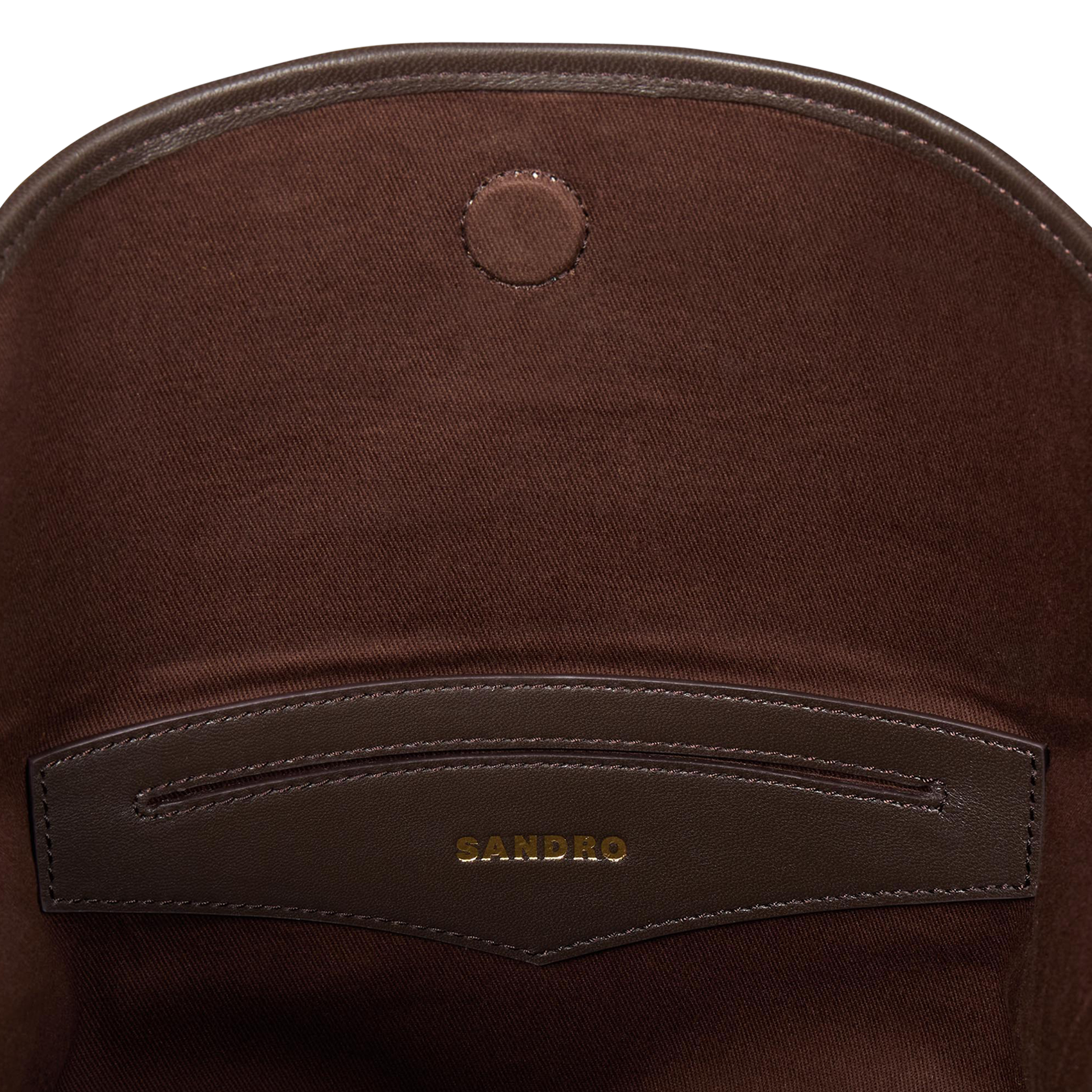 Sac seau bandoulière en cuir velours | Marron