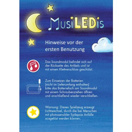 Heunec MusiLEDi Schildkröte 28cm mit Musik und Nachtlicht violett