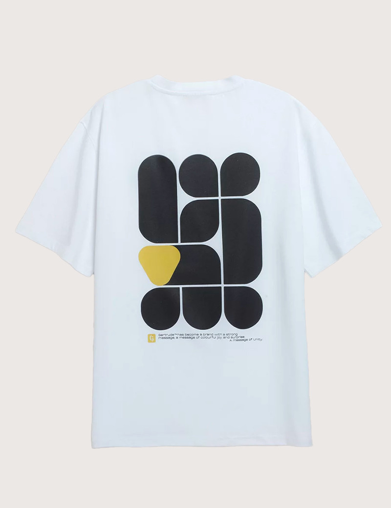 GERTRUDE&GASTON T-SHIRT MANCHES COURTES UNISEX COUPE DROITE EDMOND POSTER BLANC