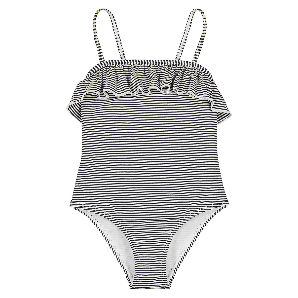 COLEÇÃO LA REDOUTE<br>Maiô listrado com babado