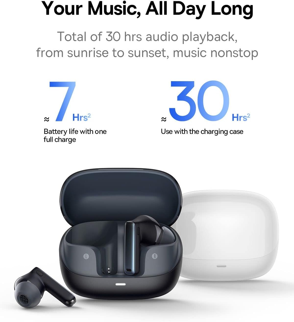 Bowie M2s ANC In-Ear Bluetooth 5.3 Kopfhörer TWS Headset inkl. Ladecase (NGTW350101) - Cluster Black (Schwarz)
