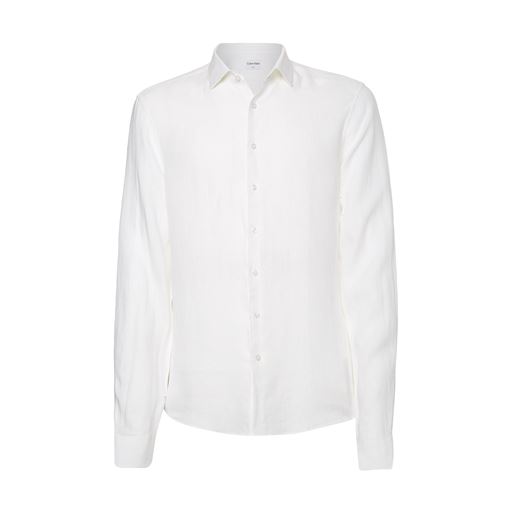 Calvin Klein Linen Solid Skjorte, Hvid, 44