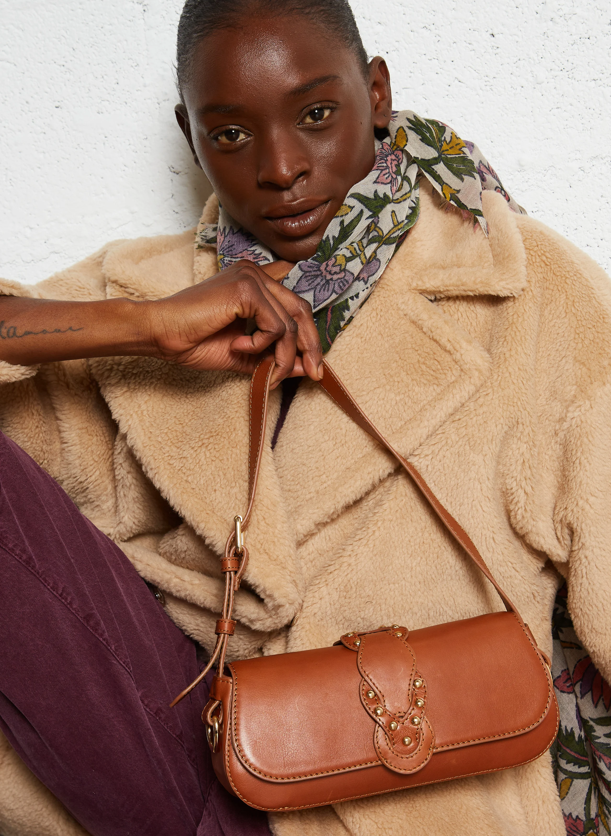 SOL - Sac baguette en cuir | Marron