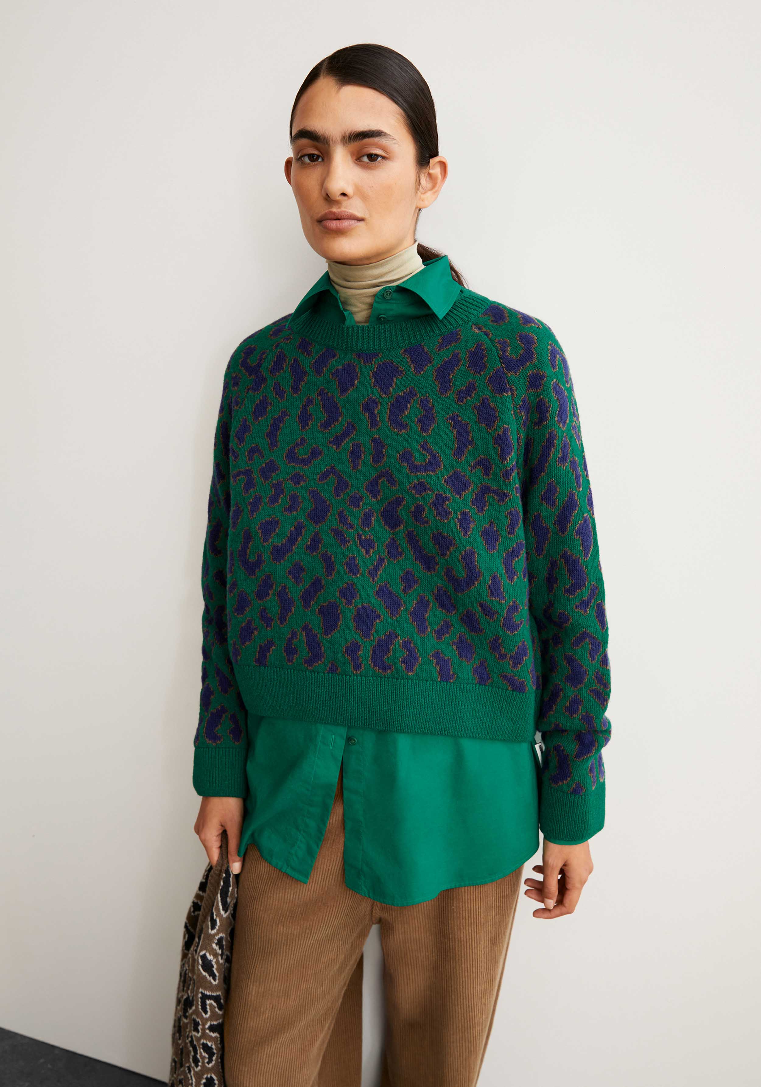 Armedangels Strickpullover Diliriaa Leopaa Emerald Green