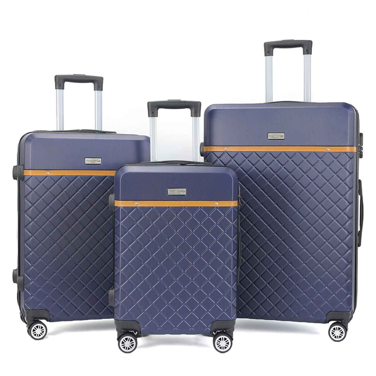 Maison Héritage 3 Valises 4 roues doubles Odeon 55/65/75 cm bleu marine