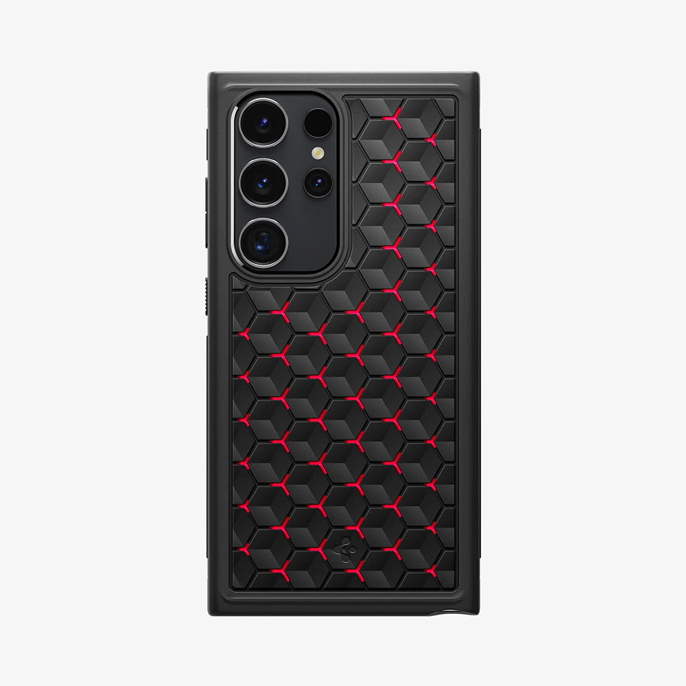 Samsung Galaxy S24 Ultra Cryo Armor Case Gummi Hülle (ACS07291) - Schwarz / Rot
