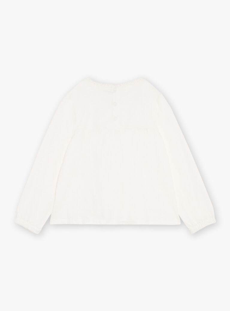T-shirt écru en jersey slubbé