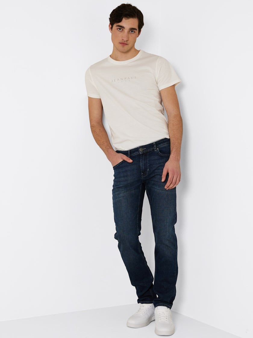 New Pierre Deep Blue Stretch Jeans Stonewashed   Used