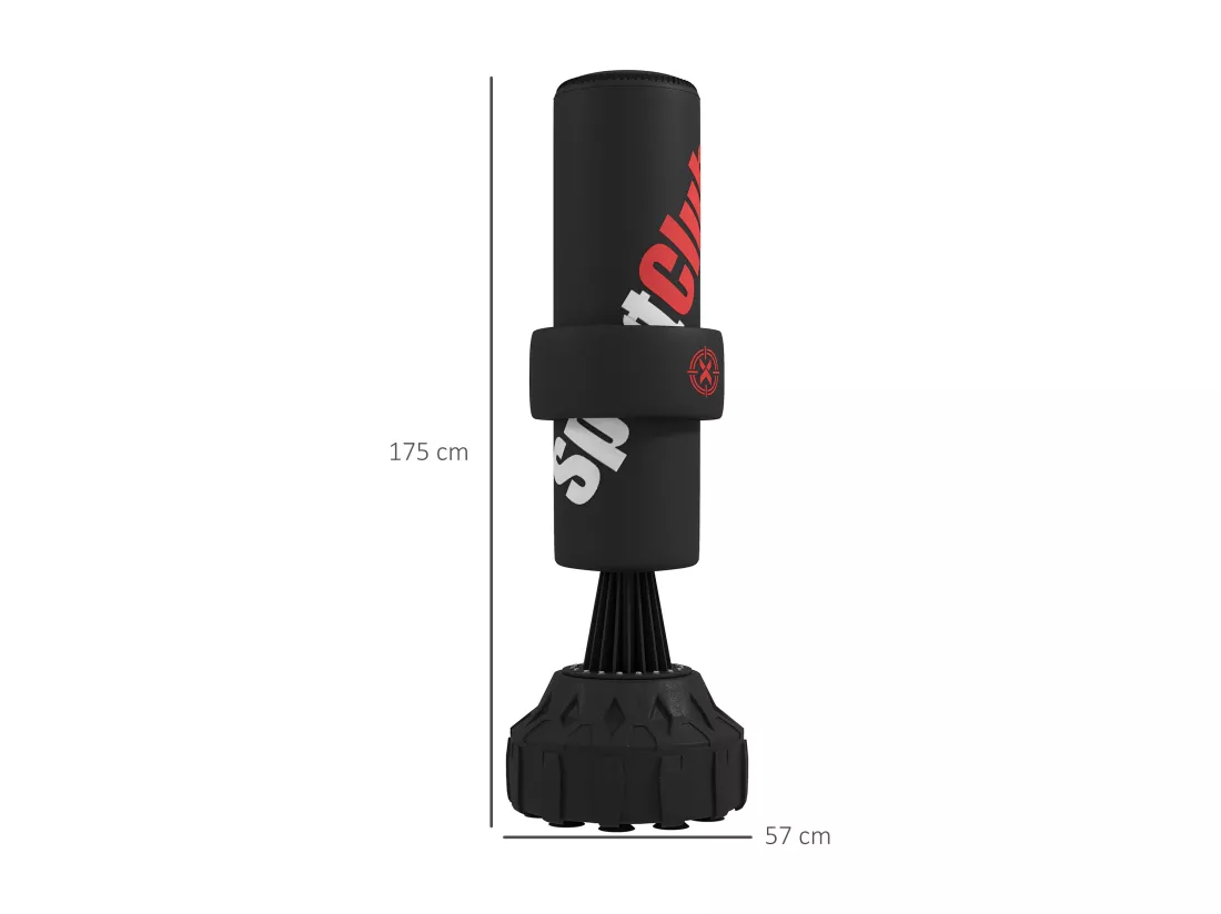 Sac de frappe boxe sur pied punching ball autoportant cible de touche réglable ventouses antidérapantes noir
