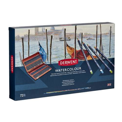 DERWENT Watercolour Holzkasten, 72 Aquarellstifte