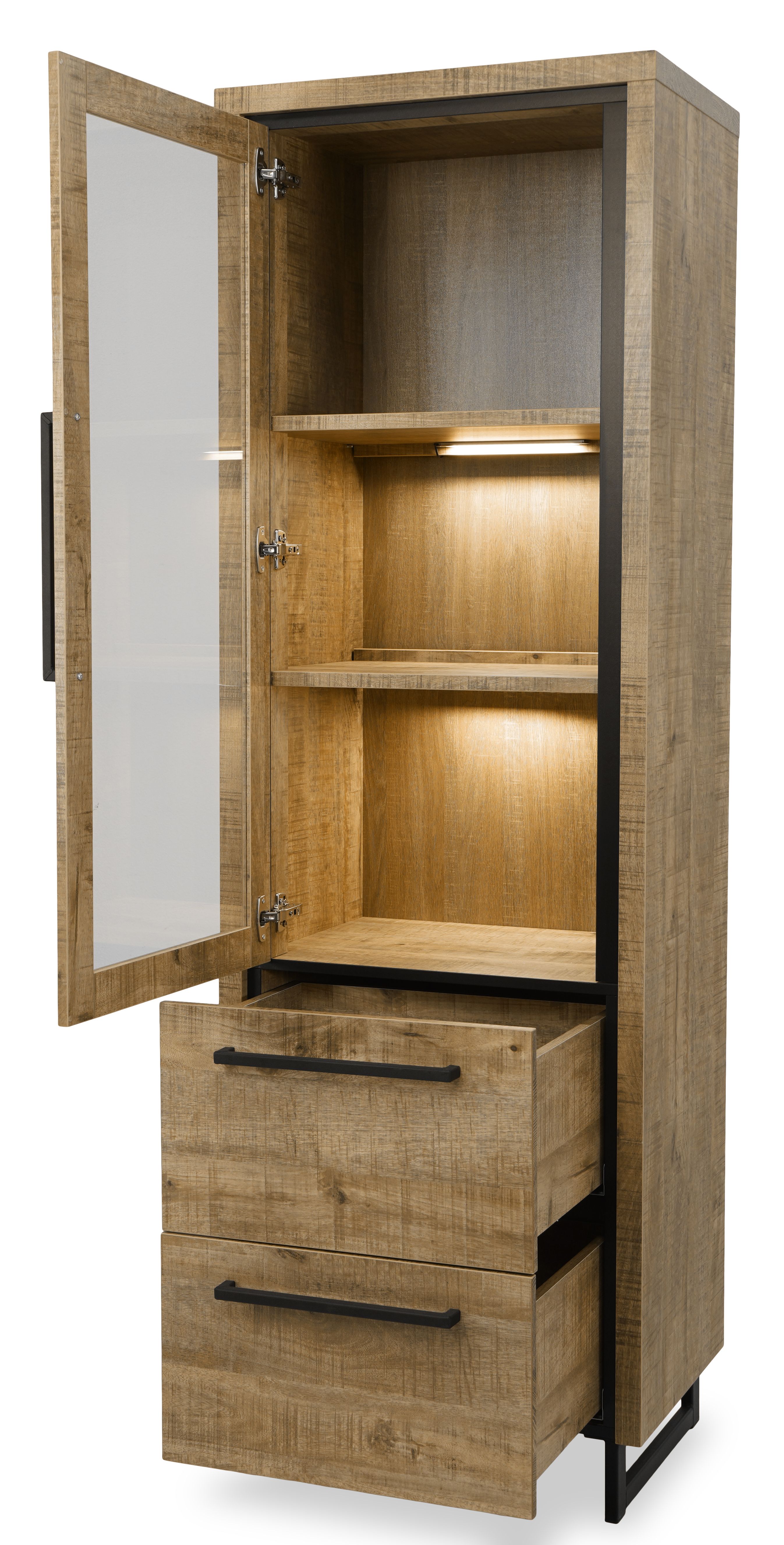 Vitrinekast Lingo - Rimini B65 x D45 x H200 cm