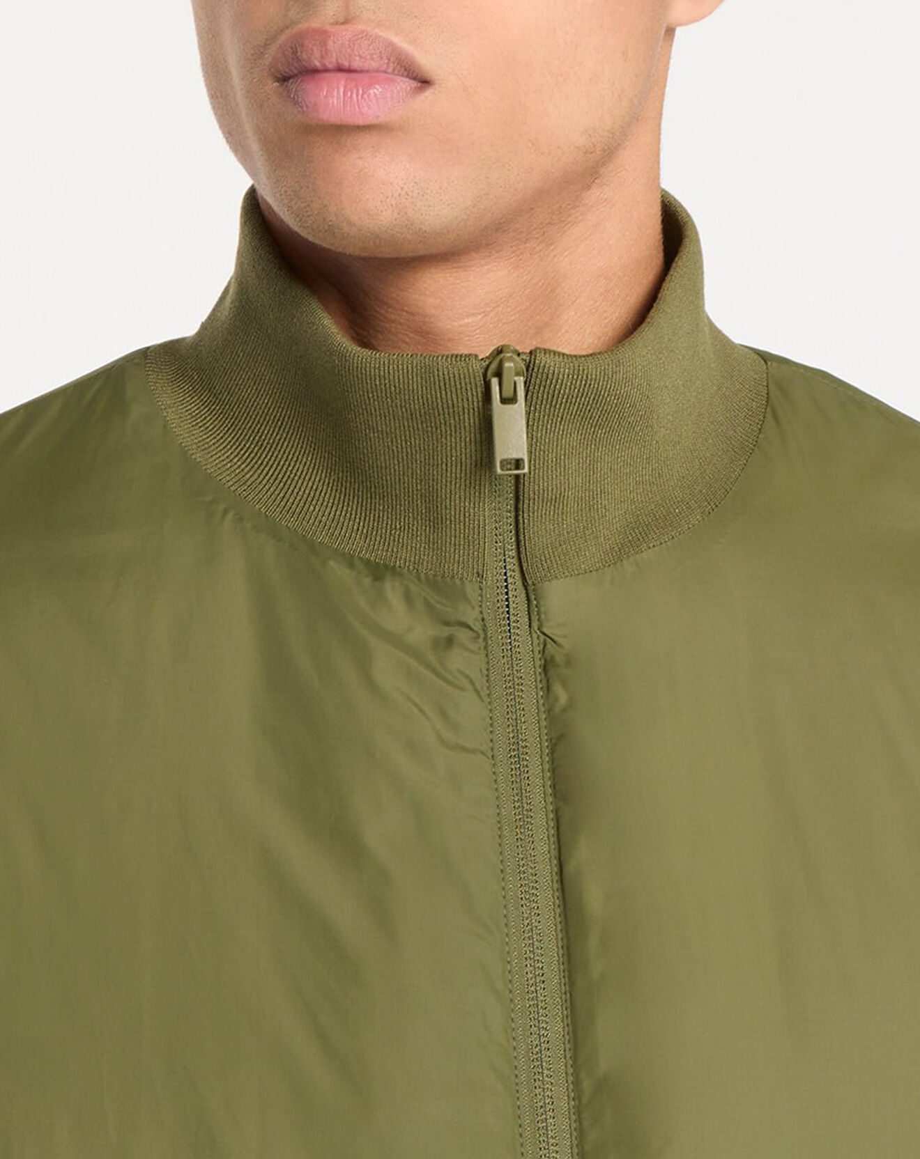 Galeries Lafayette Blouson bi-matière Mamix kaki foncé
