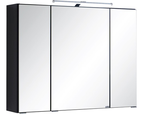 Held Furniture spiegelkast 80 x 20 x 66 cm donkergrijs 3-deurs 004