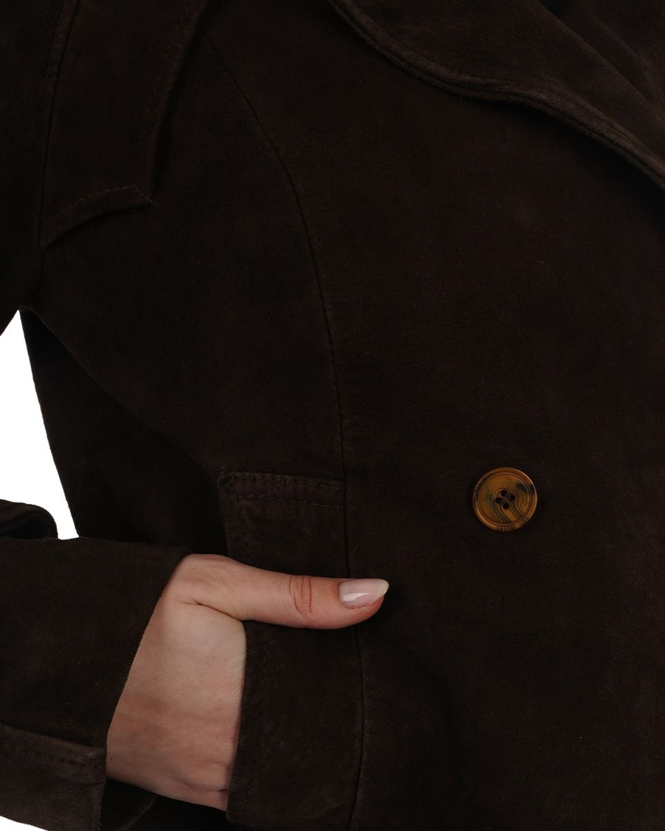 Goosecraft Maggie Donkerbruin Dames Trenchcoat
