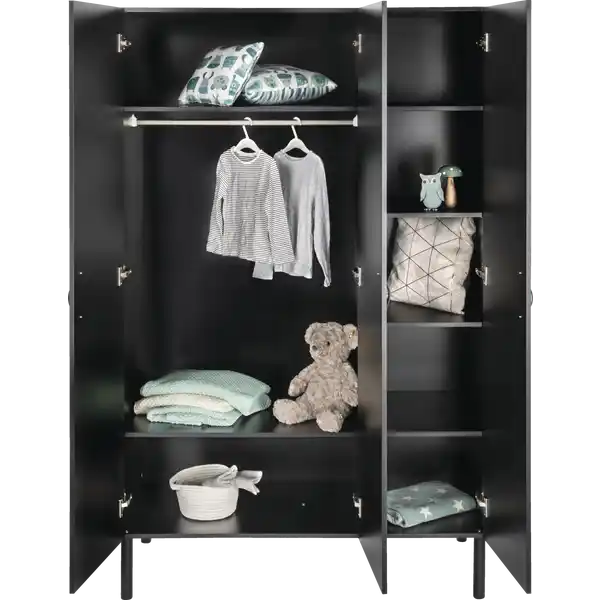 3-türigiger Schrank, Melody Black