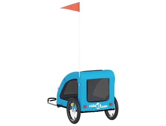 VIDAXL - Remorque de vélo pour chien bleu tissu oxford et fer