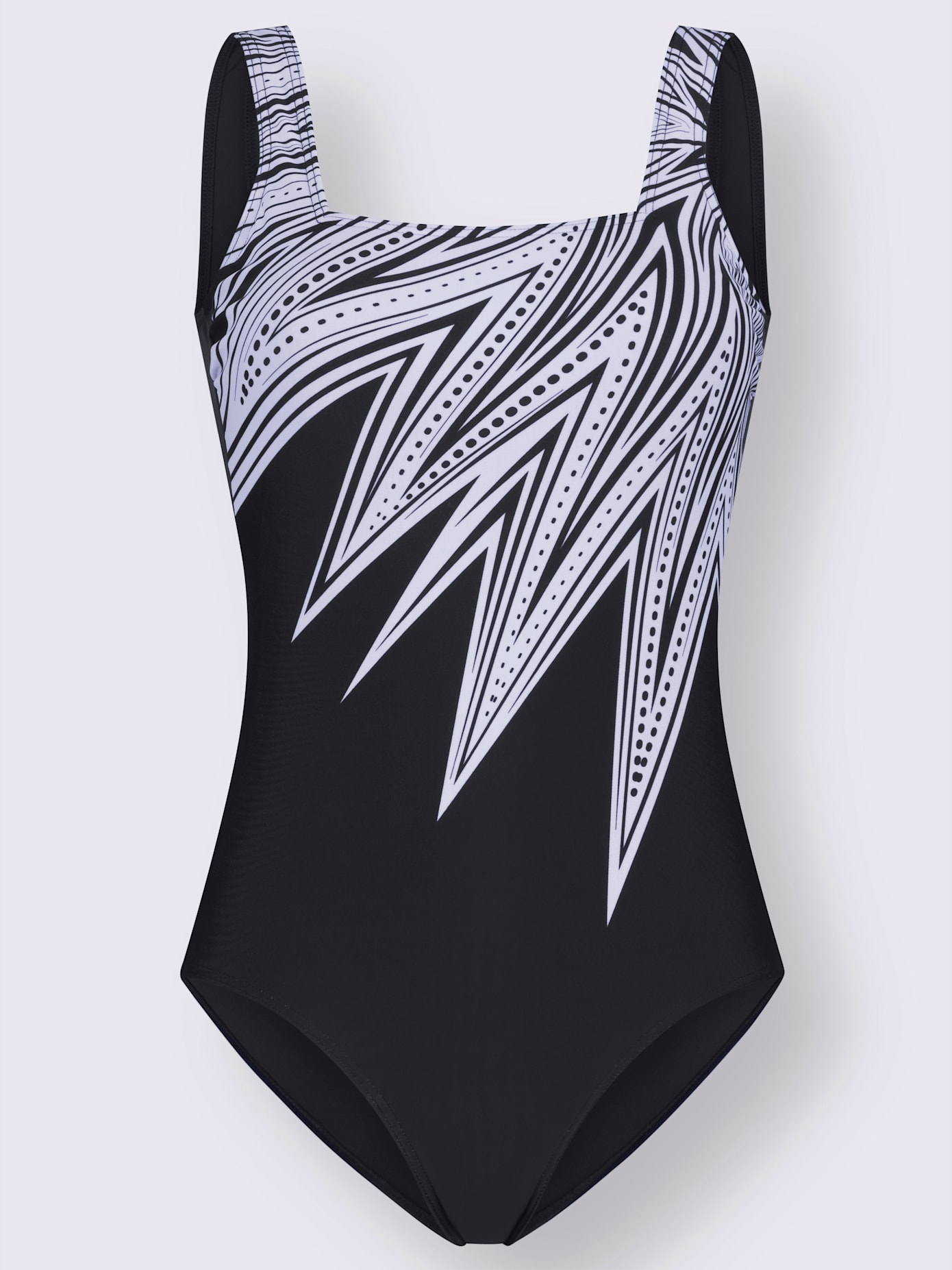 Maillot de bain noir imprimé graphique