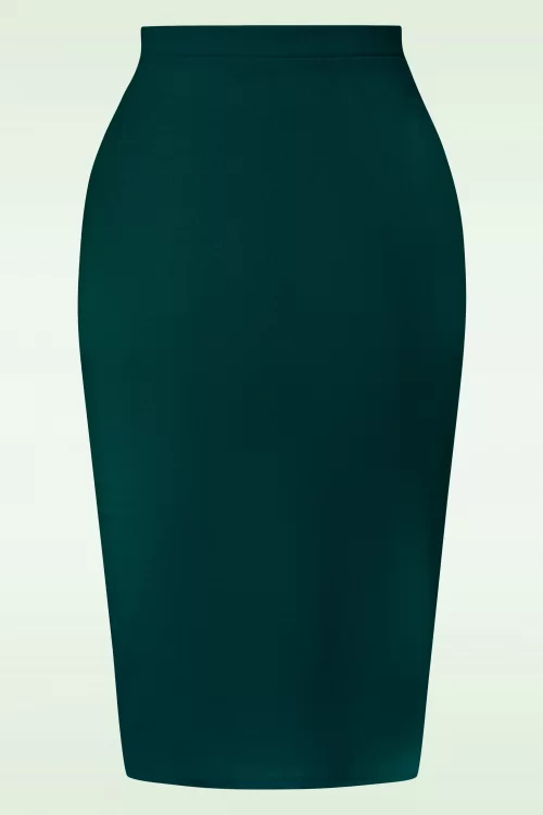 Vintage Chic for Topvintage Bella midi rok in bosgroen