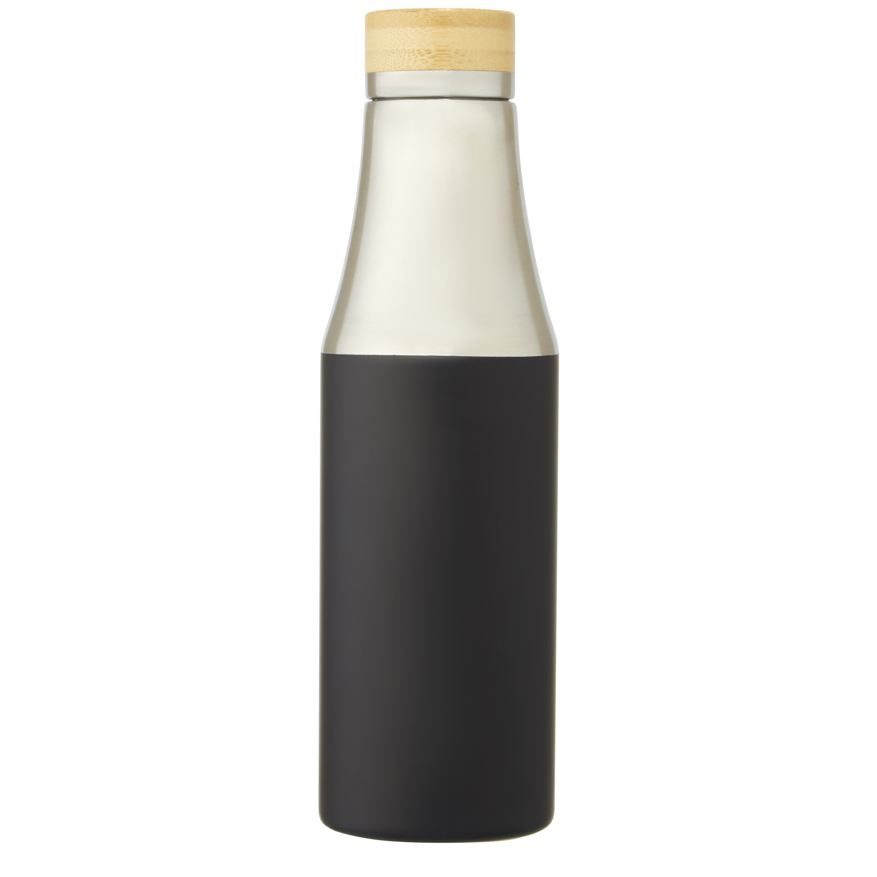 EgotierPro 100667 - Bouteille Isotherme en Acier Inoxydable avec Couvercle Bambou