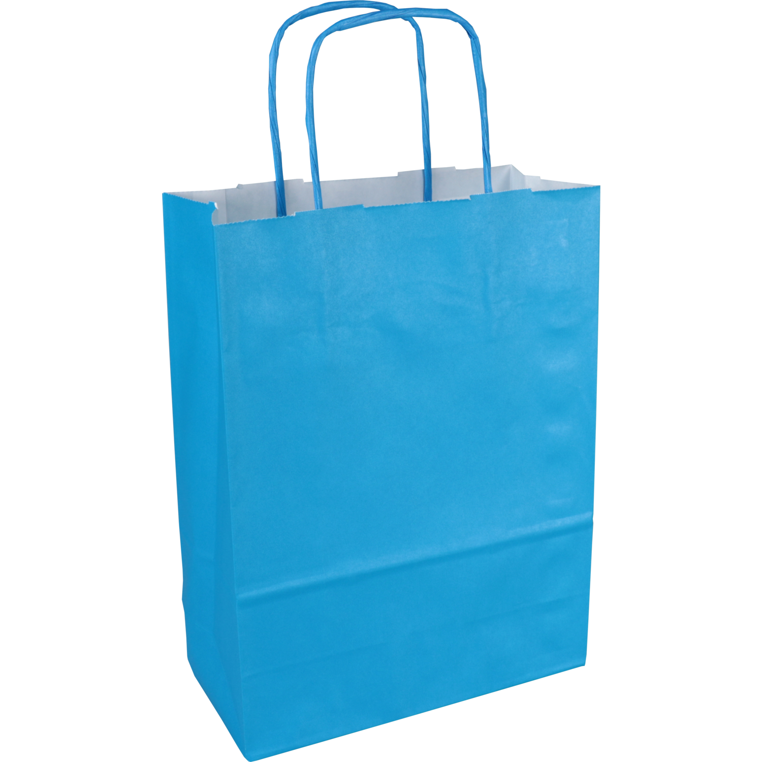Tas, Kraftpapier, gedraaid papieren koord, 18x 8x22cm, draagtas, blauw