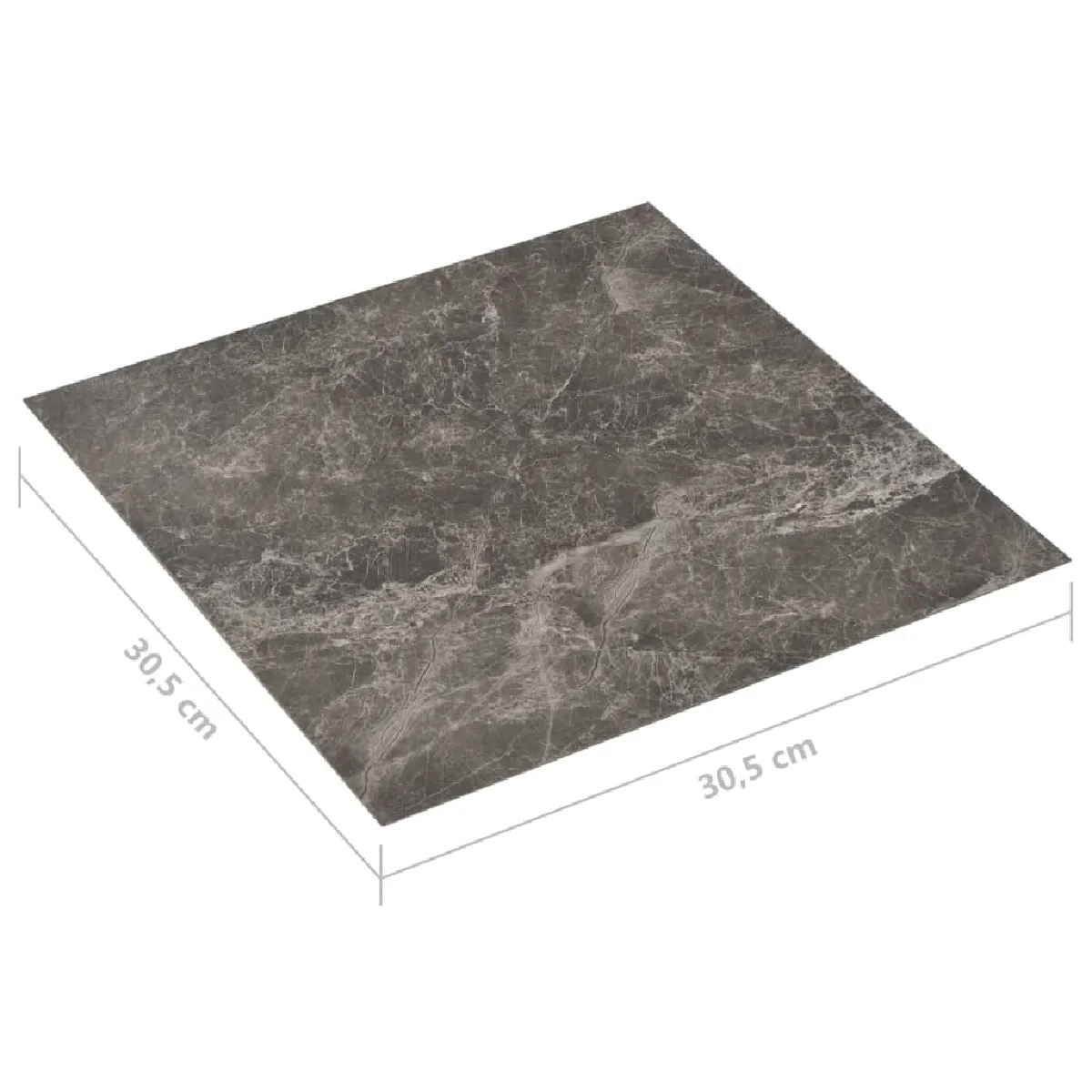 vidaXL Dalles de plancher autoadhésives 1,86 m² - Marbre noir
