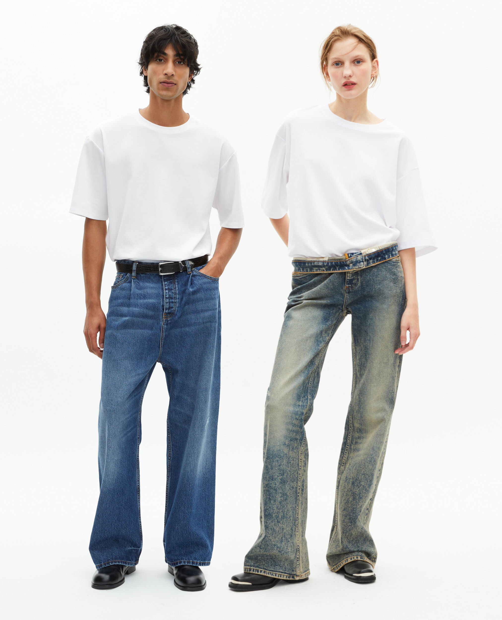 T-shirt Mixte large uni blanc