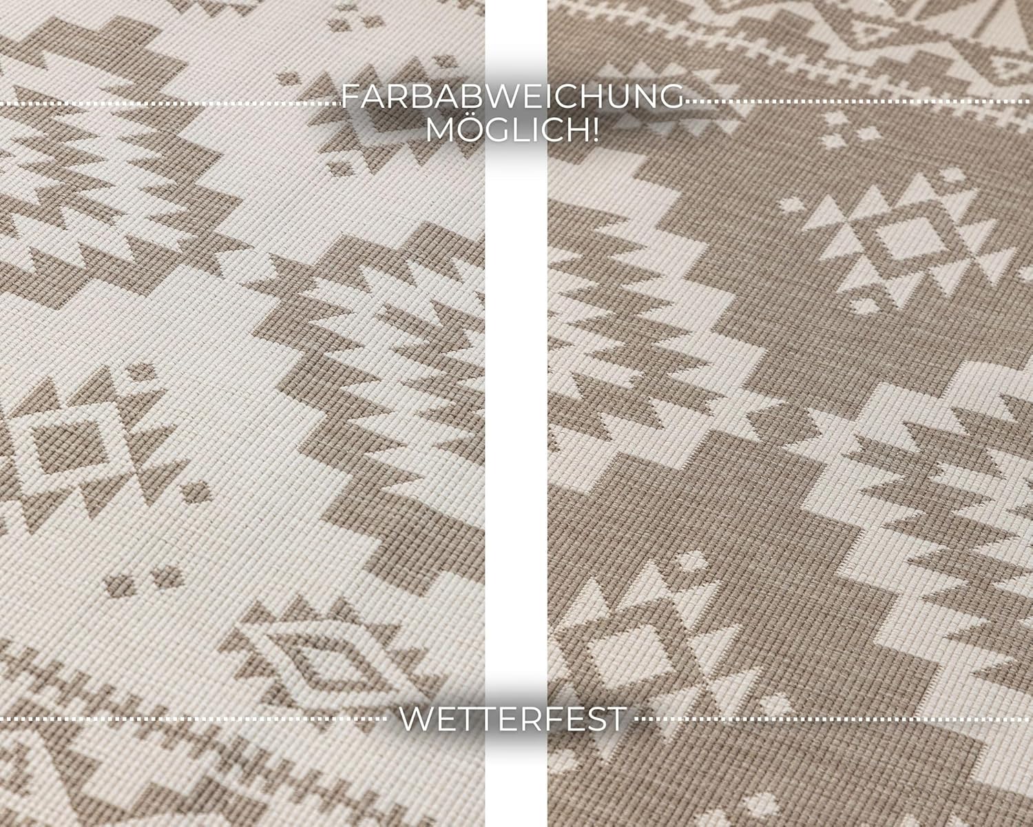ELLE Decoration In und Outdoor Teppich – Wendeteppich Wetterfest & Wasserfest - Modernes Geometrisches Muster Rauten Muster Outdoorteppich für Garten, Balkon, Terrasse, Wohnzimmer – Linen, 200x290cm