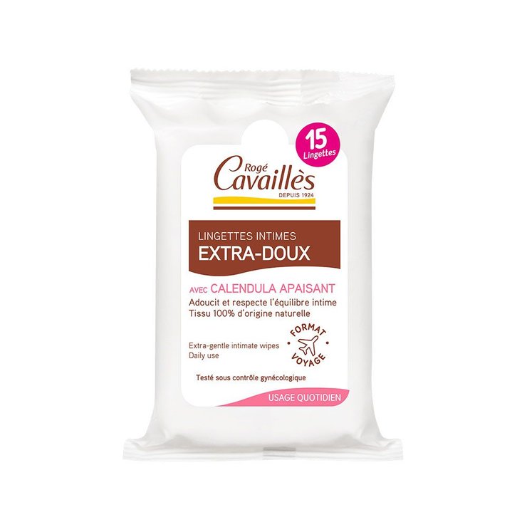 Lingettes Extra Douces 15 lingettes Intime roge-cavailles
