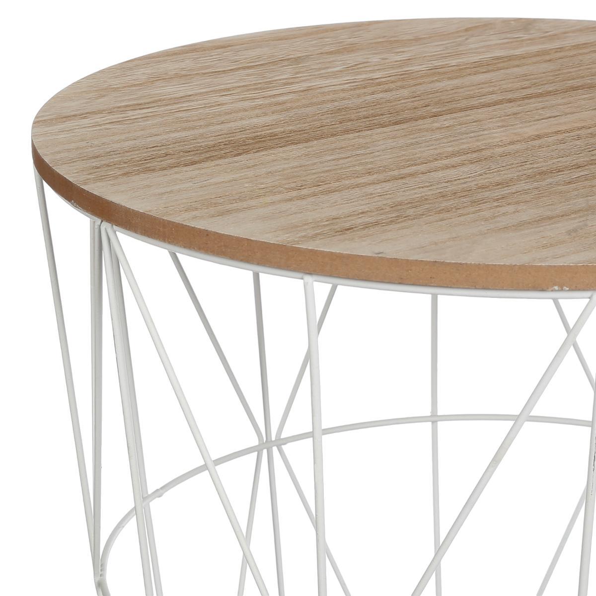 TABLE CAFE METAL BLANC KUMI D.41X40CM