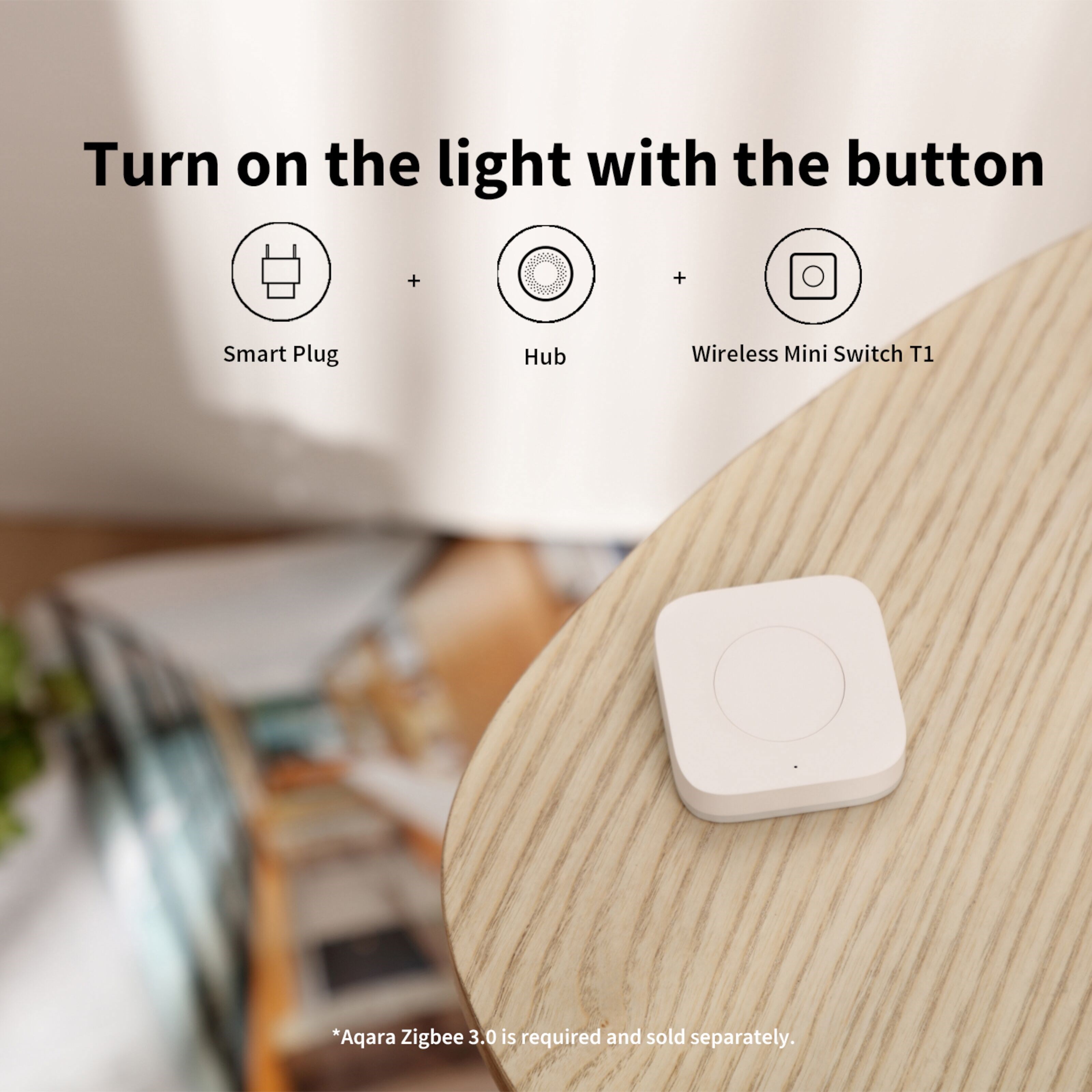 Aqara T1 Mini Wireless Switch Trådløs fjernstrømbryter