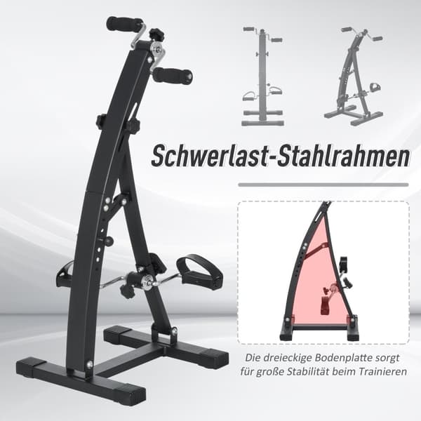 Treningssykkel Treningstrener Pedaltrener For Seniorer, Stål, Svart, 41X50X96Cm
