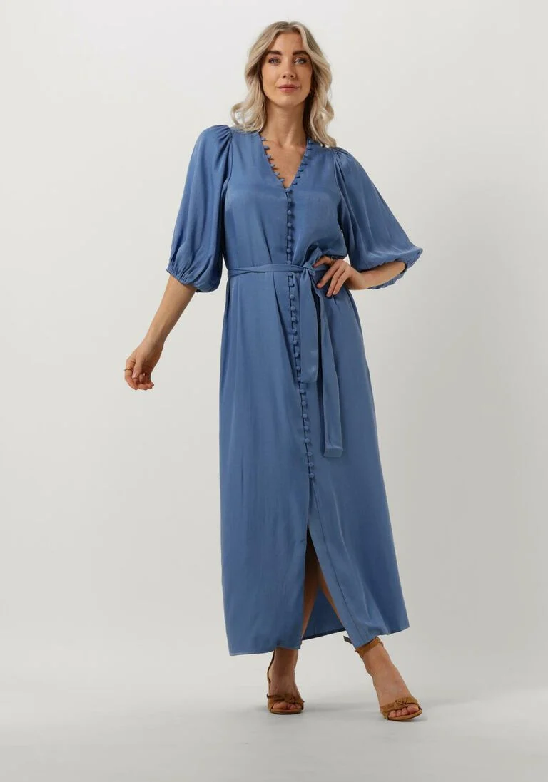 FREEBIRD blauwe freebird maxi jurk wv-wash-satin-vis-23-1