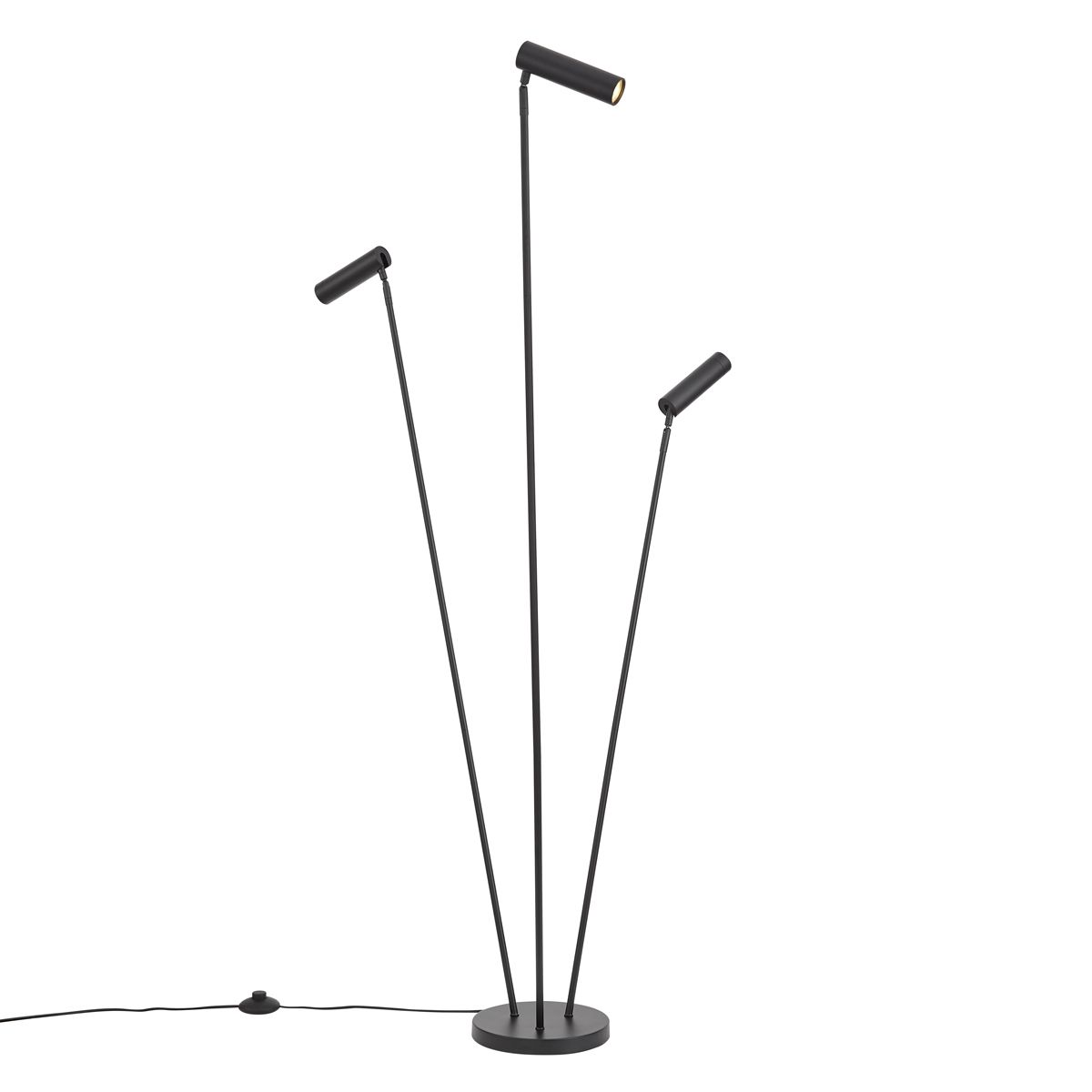 Moderne vloerlamp zwart 3-lichts GU10 35mm - Thomas