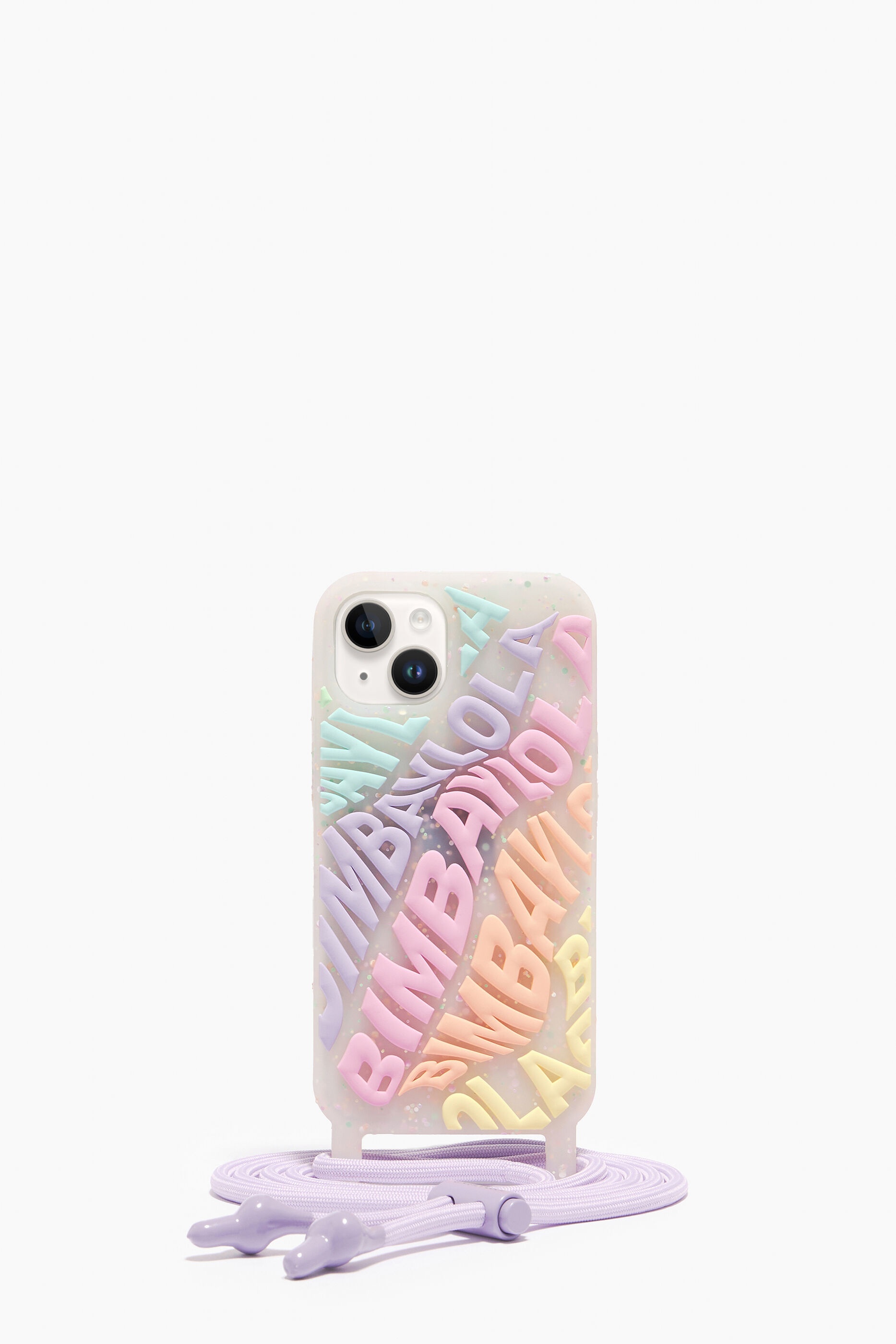 Capa transparente para iPhone 14 com logotipo multicolorido