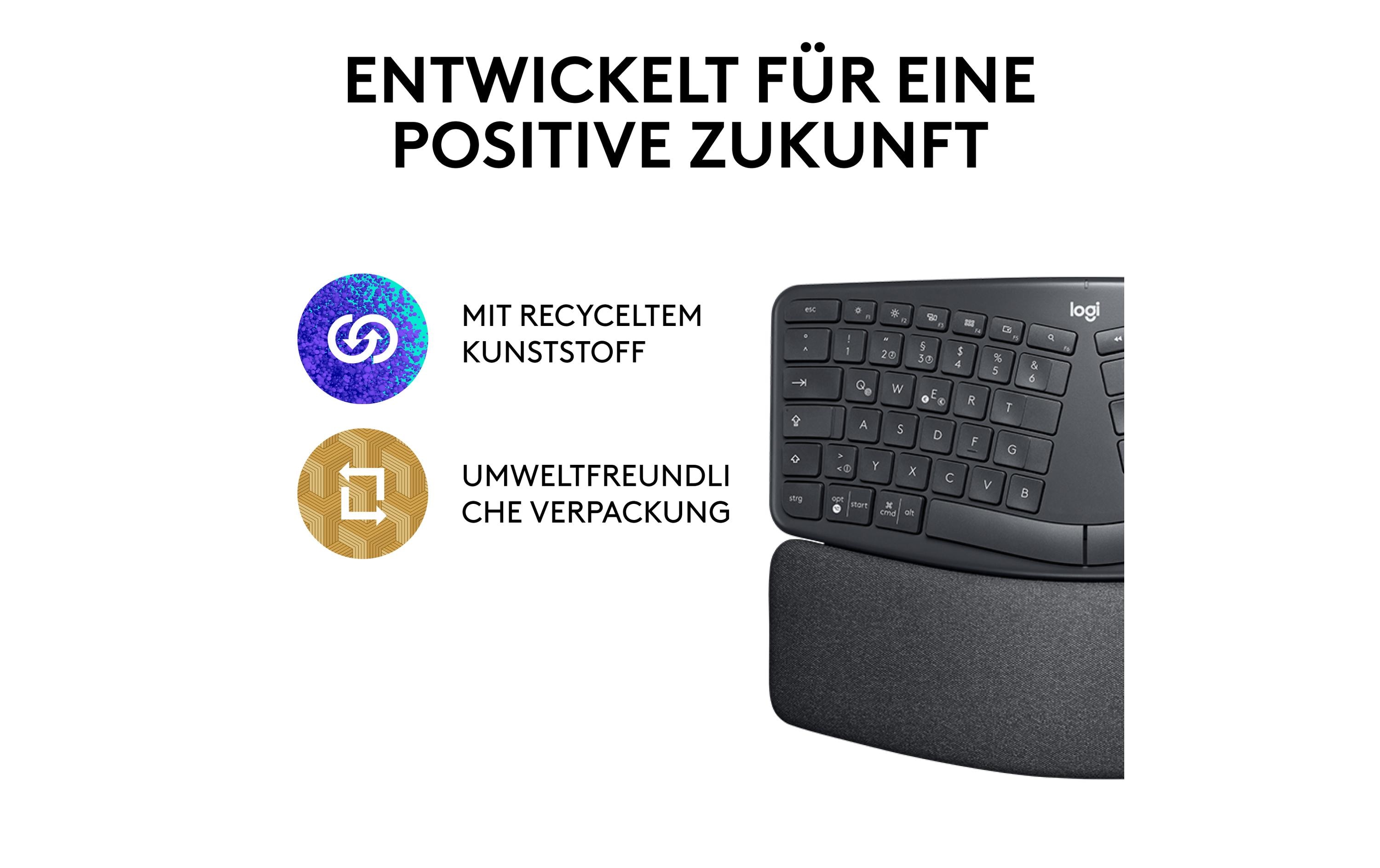 Tastatur Ergo K860Ergonomische und kabellose Tastatur