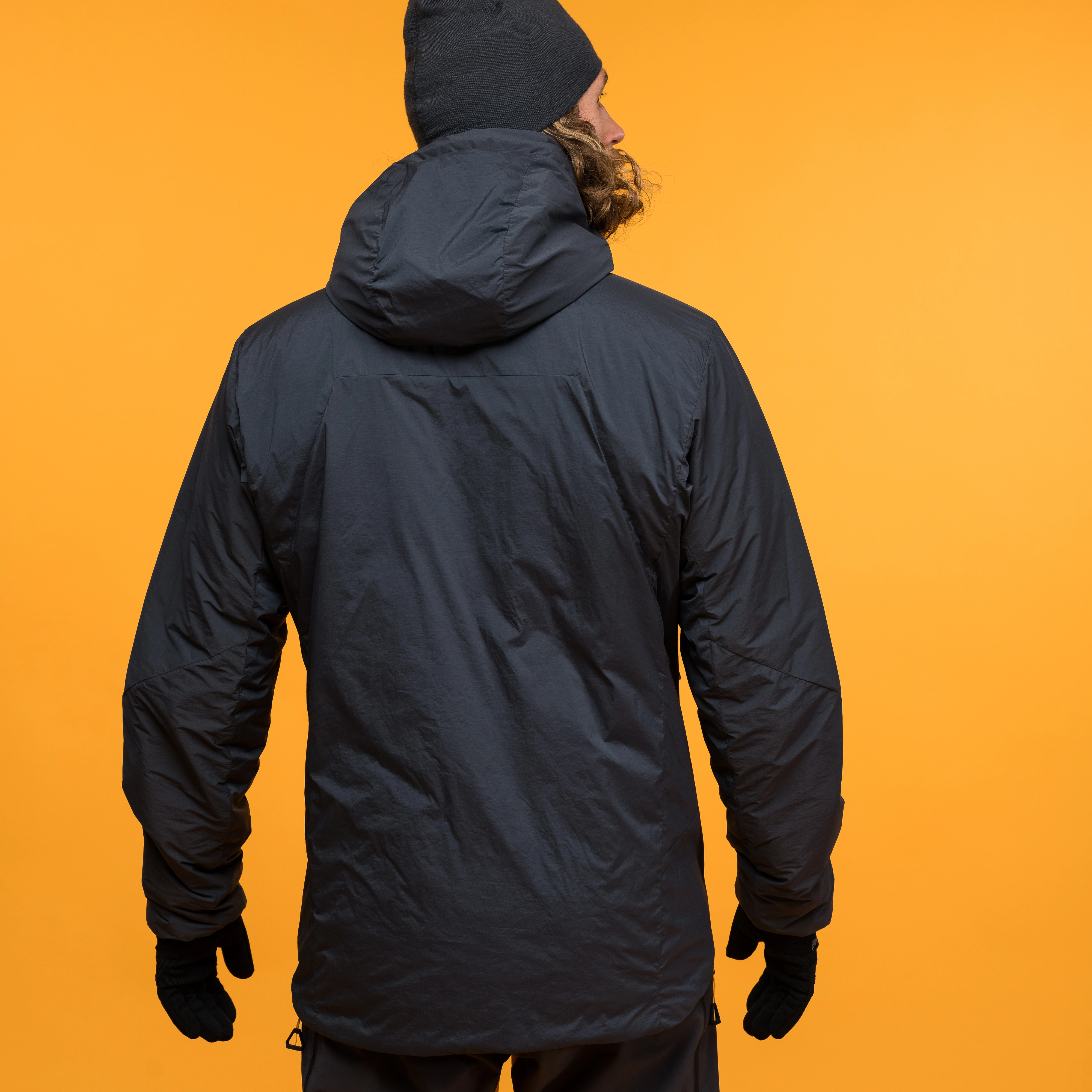 Y MountainLine Insulated Windbreaker Jacket Men Dark Shadow Grey