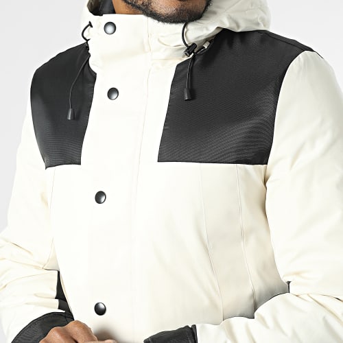 Doudoune Capuche Blanc Noir