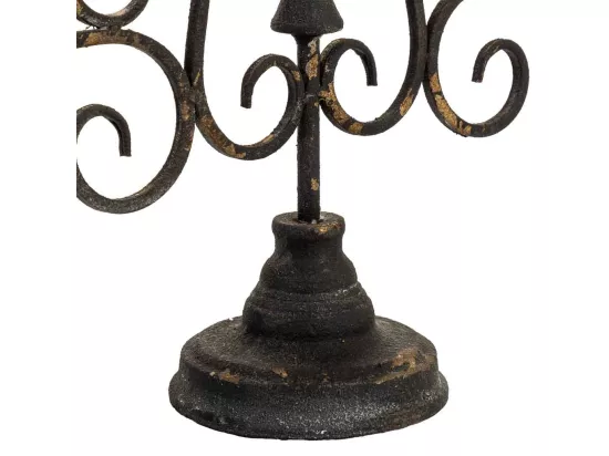 Chandelier en métal pour 5 bougies, finition antique, 45,5 x 13,5 x 48,5 h cm