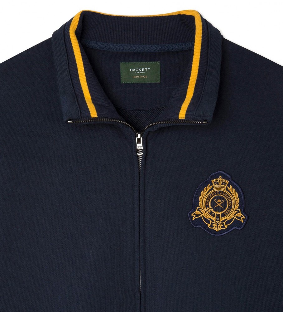 Moletom Hackett Navy Heritage com detalhes em gola alta