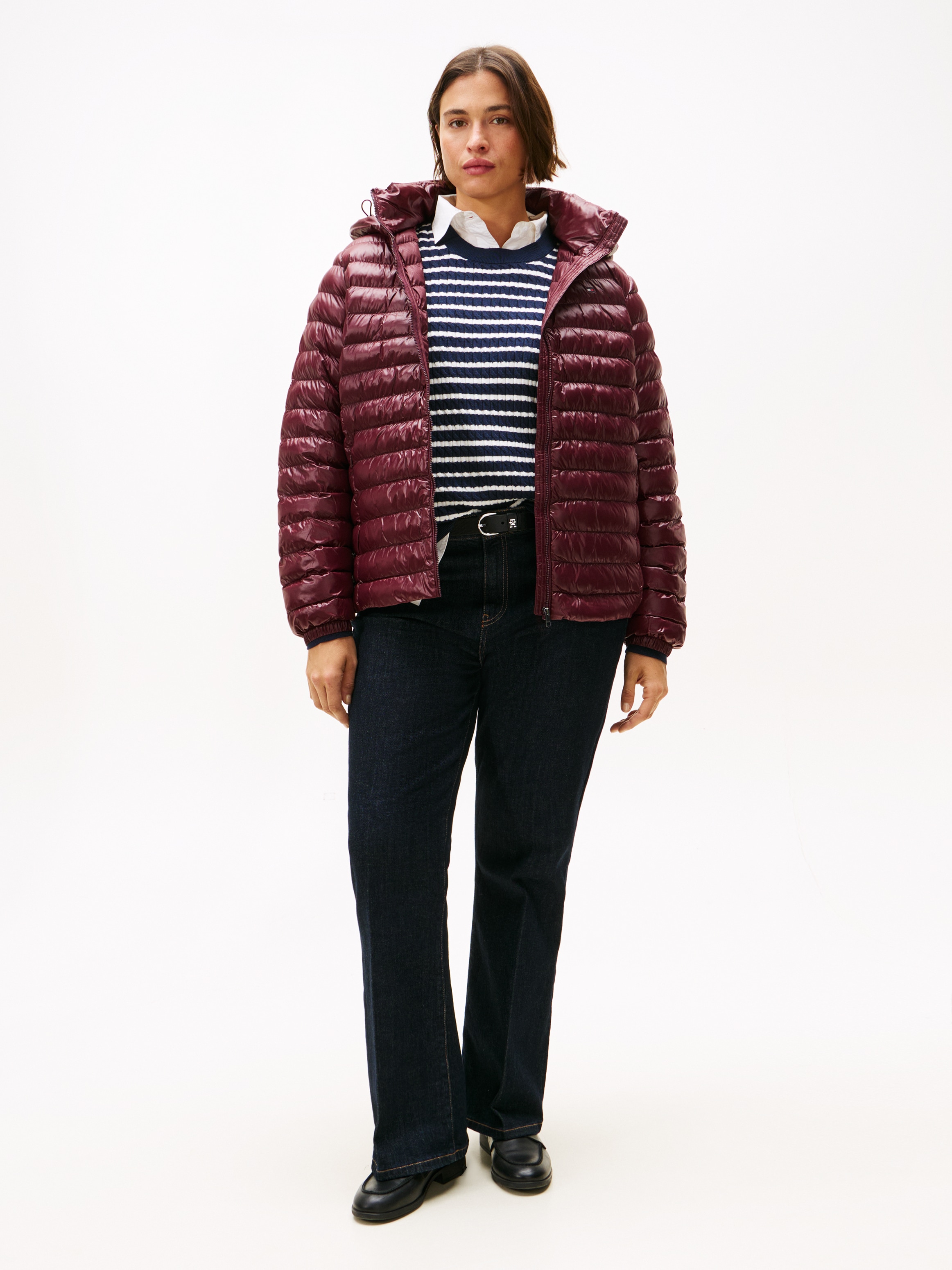 Tommy Hilfiger Curve Steppjacke »CRV LW PADDED SLIM JACKET« mit Kapuze in grossen Grössen