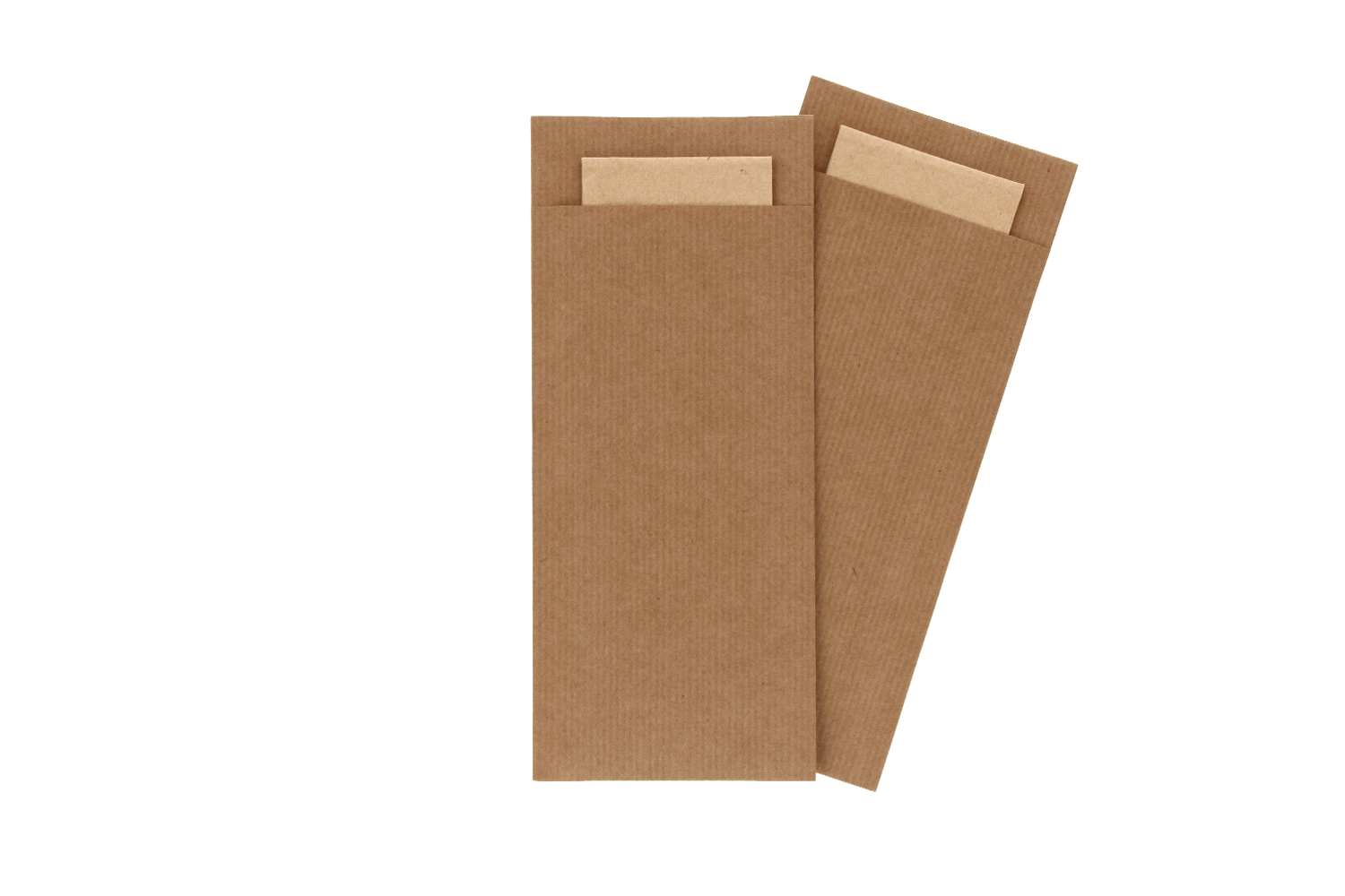 Bestekzakje pochette kraft met naturel servet