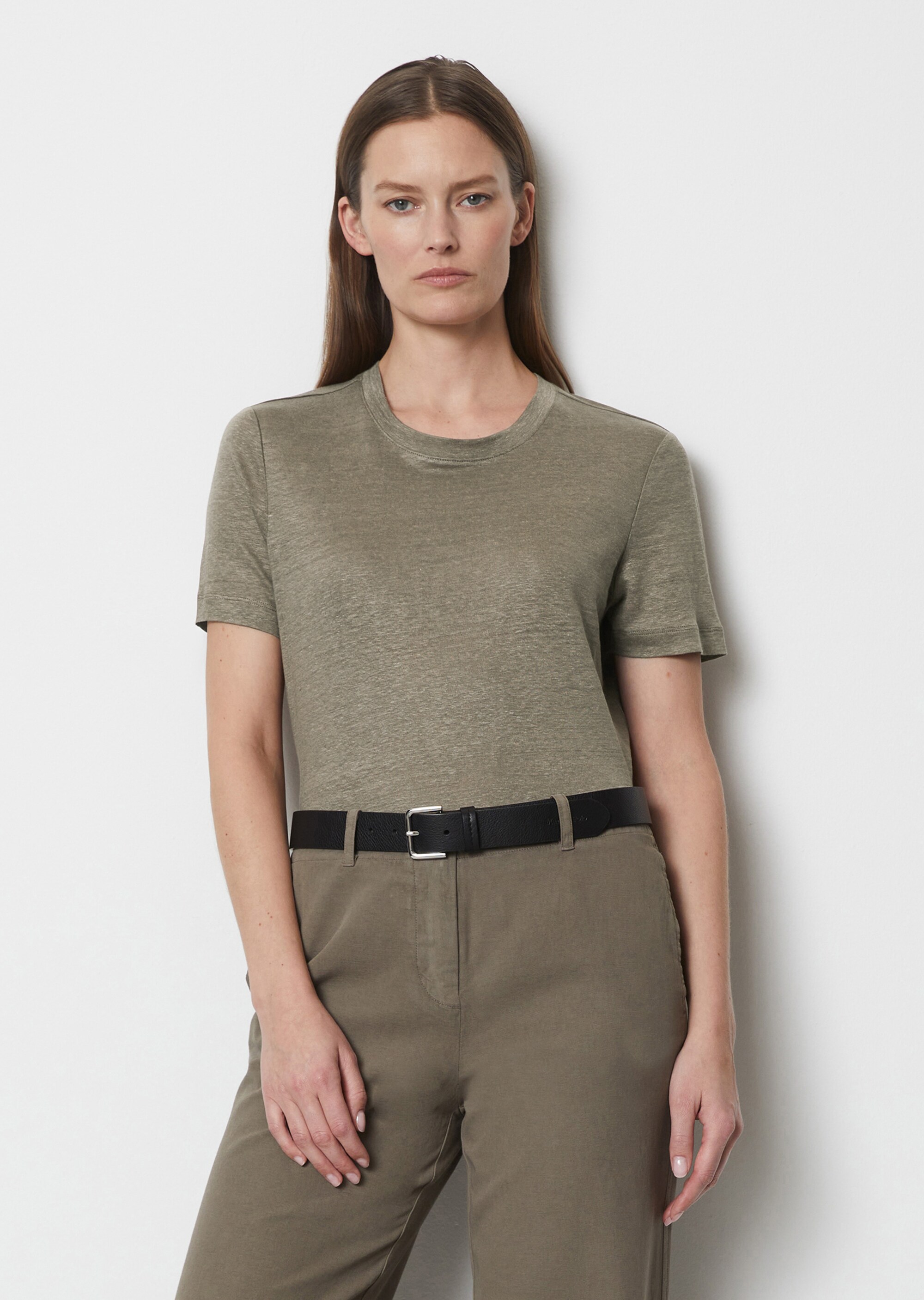 Leinen-T-Shirt relaxedaus leichtem Jersey