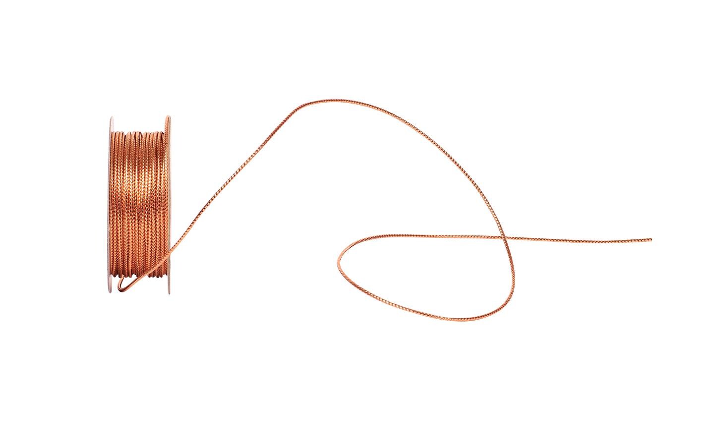 Kordelband Lurexa-Kordel 1 mm x 7 m, KupferGeschenkband aus Kordel