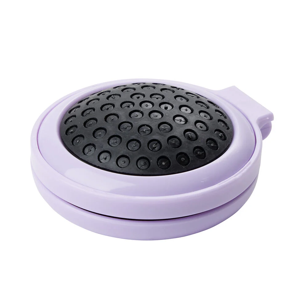 Brosse à cheveux pliable ronde avec miroir Ø6,5cm (3 modèles)