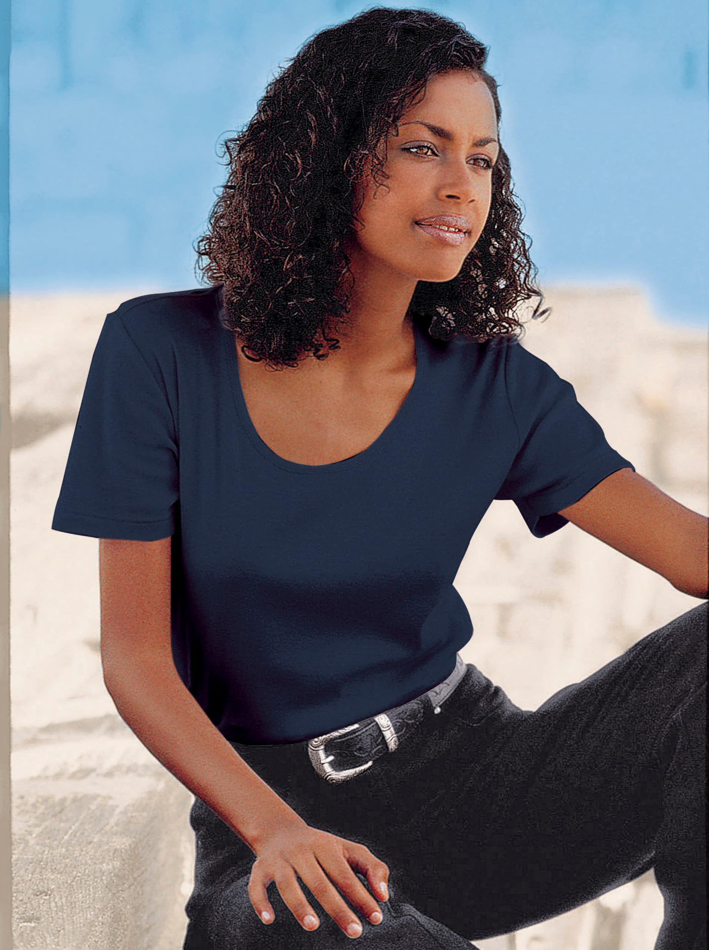 Rundhalsshirt in marine